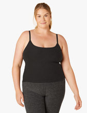Load image into Gallery viewer, Female model wearing darkest night spacedye truly tank from beyond yoga