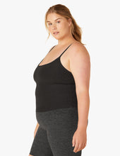 Load image into Gallery viewer, Female model wearing darkest night spacedye truly tank from beyond yoga