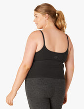 Load image into Gallery viewer, Female model wearing darkest night spacedye truly tank from beyond yoga