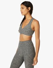 Load image into Gallery viewer, female model wearing gray sports bra from beyond yoga