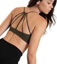 Load image into Gallery viewer, olive green strappy back bra