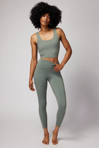 agave green cropped tank