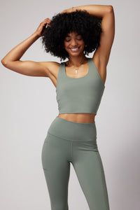 agave green cropped tank