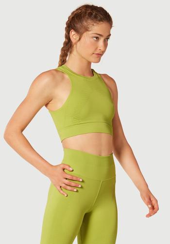 high neck sleeveless crop in pear color