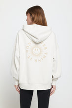Load image into Gallery viewer, model in cream &#39;Don&#39;t Over Think It&quot; Hoodie