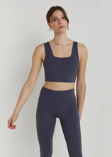 Load image into Gallery viewer, Model wearing deepest slate sports bra tank