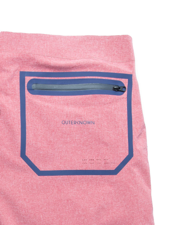 back pocket on light pink men's drawstring board shorts