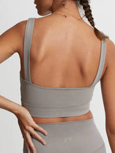 Load image into Gallery viewer, female model wearing gray flannel Always Edwards Bra from Varley
