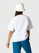 Female model wearing white t-shirt from Nux activewear