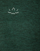 Load image into Gallery viewer, logo details on forest green pine tank from Beyond Yoga