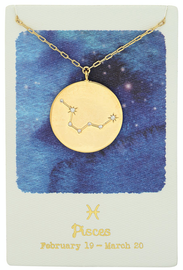Pisces gold coin necklace