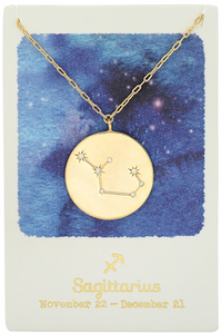 Sagittarius gold coin necklace