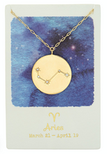 Load image into Gallery viewer, Aries gold coin necklace