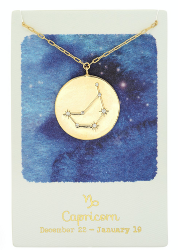 Capricorn gold coin necklace