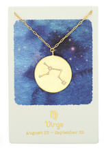 Load image into Gallery viewer, Virgo gold coin necklace