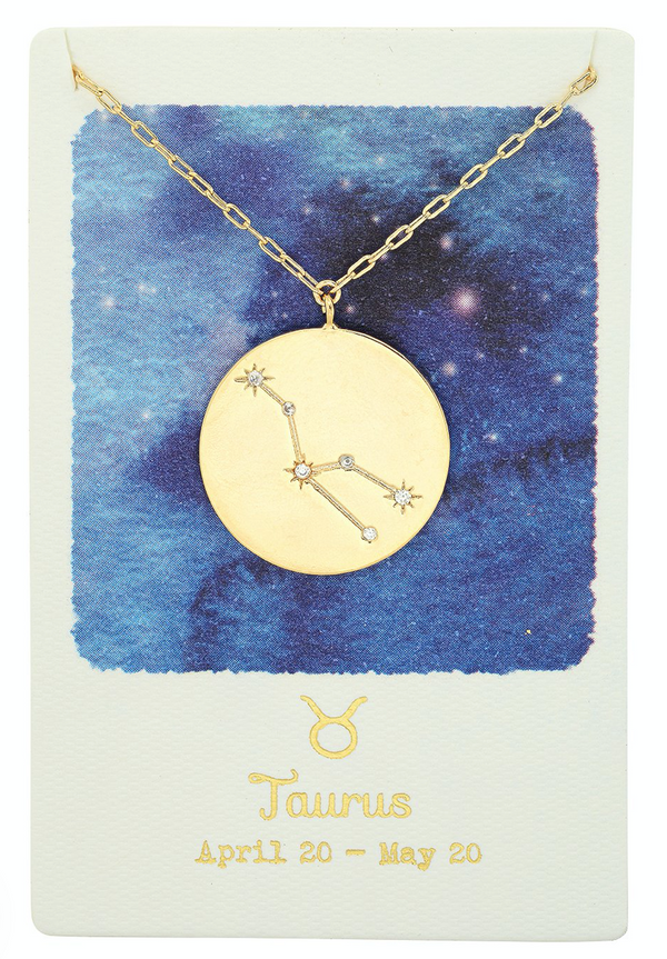 Taurus gold coin necklace
