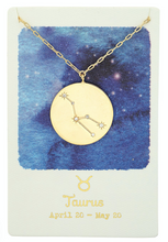 Load image into Gallery viewer, Taurus gold coin necklace