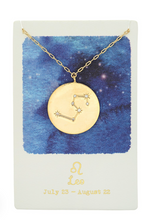 Load image into Gallery viewer, Leo gold coin necklace