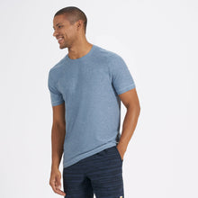 Load image into Gallery viewer, black male model wearing light blue t-shirt