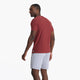 young black model wearing red t-shirt 