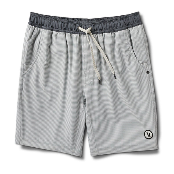pair of men's vuori shorts in neptune stripe color