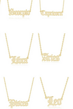 Load image into Gallery viewer, gold jency zodiac necklace from jovee
